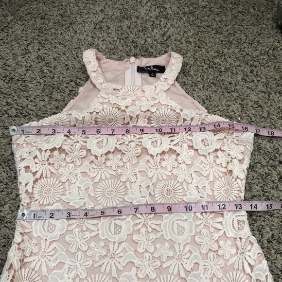 Lulu’s Love Poem Dress Size Small Pastel Pink Floral Guipure Lace - Picture 7 of 8